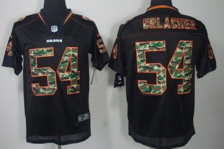 Nike Chicago Bears #54 Brian Urlacher Black With Camo Elite Jersey 