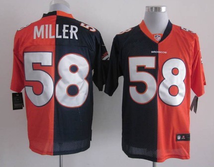 Nike Denver Broncos #58 Von Miller Blue/Orange Two Tone Elite Jersey 