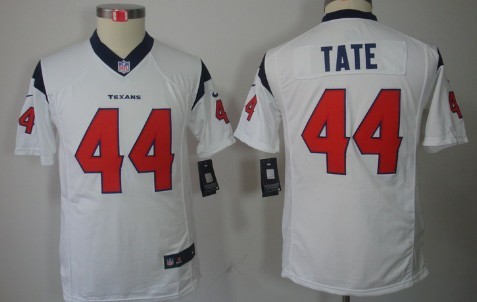 Nike Houston Texans #44 Ben Tate White Limited Kids Jersey 