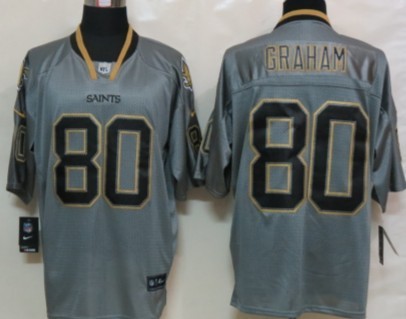 Nike New Orleans Saints #80 Jimmy Graham Lights Out Gray Elite Jersey 