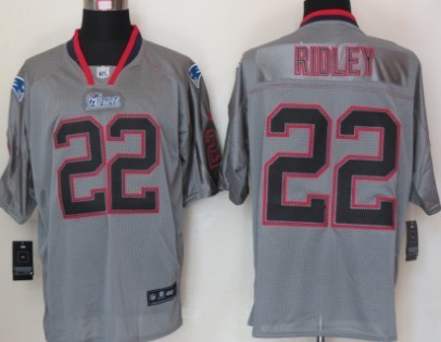 Nike New England Patriots #22 Stevan Ridley Lights Out Gray Elite Jersey 