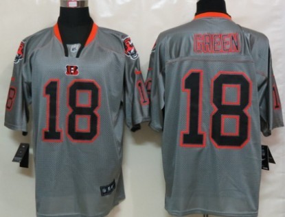 Nike Cincinnati Bengals #18 A.J. Green Lights Out Gray Elite Jersey 