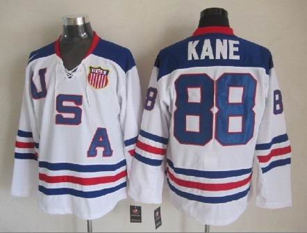 2010 Olympics USA #88 Patrick Kane White Jersey 