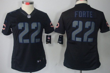 Nike Chicago Bears #22 Matt Forte Black Impact Limited Womens Jersey 