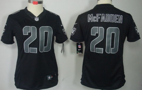 Nike Oakland Raiders #20 Darren McFadden Black Impact Limited Womens Jersey 