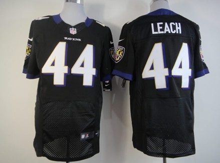 Nike Baltimore Ravens #44 Vonta Leach Black Elite Jersey 