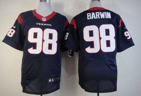 Nike Houston Texans #98 Connor Barwin Blue Elite Jersey 