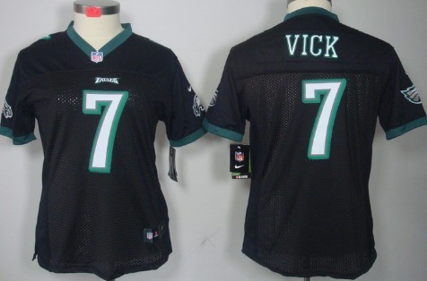 Nike Philadelphia Eagles #7 Michael Vick Black Limited Womens Jersey 