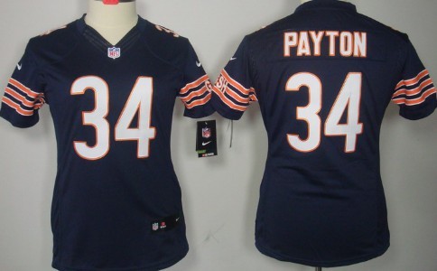 Nike Chicago Bears #34 Walter Payton Blue Limited Womens Jersey 