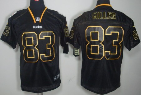 Nike Pittsburgh Steelers #83 Heath Miller Lights Out Black Elite Jersey 