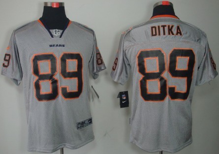 Nike Chicago Bears #89 Mike Ditka Lights Out Gray Elite Jersey 