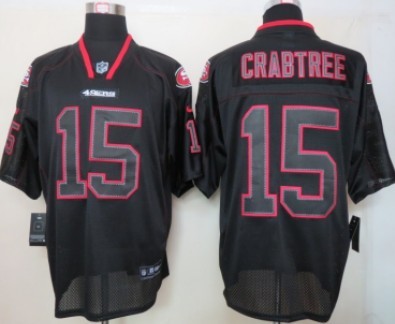 Nike San Francisco 49ers #15 Michael Crabtree Lights Out Black Elite Jersey 