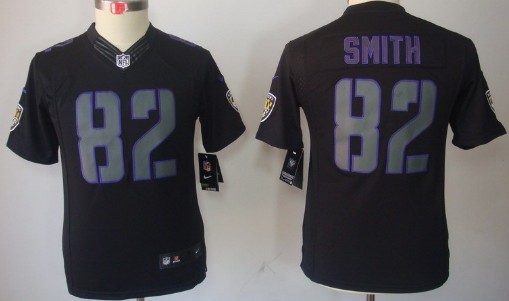 Nike Baltimore Ravens #82 Torrey Smith Black Impact Limited Kids Jersey 