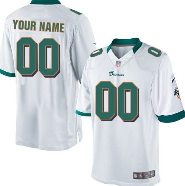 Men's Nike Miami Dolphins Customized White Limited Jersey 