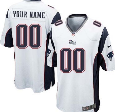 Men's Nike New England Patriots Customized White Game Jersey 