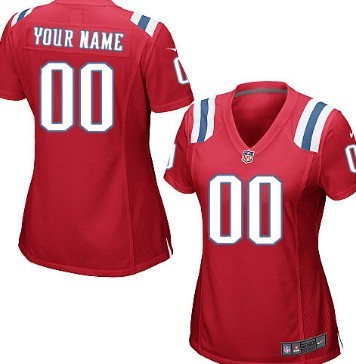 Women's Nike New England Patriots Customized Red Game Jersey