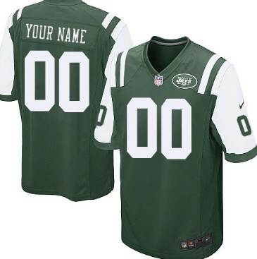 Men's Nike New York Jets Customized Green Game Jersey 