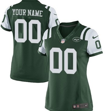 Women's Nike New York Jets Customized Green Limited Jersey 