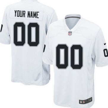 Men's Nike Oakland Raiders Customized White Game Jersey 