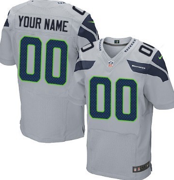 Men's Nike Seattle Seahawks Customized Gray Elite Jersey 