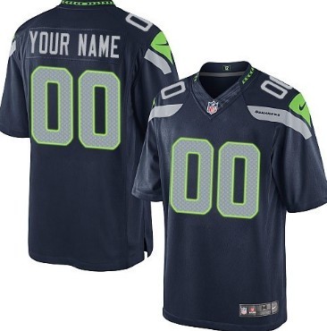 Men's Nike Seattle Seahawks Customized Blue Limited Jersey 