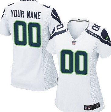 Women's Nike Seattle Seahawks Customized White Limited Jersey 