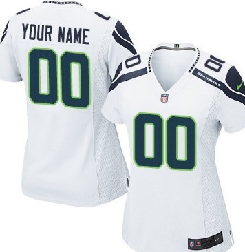 Women's Nike Seattle Seahawks Customized White Game Jersey 