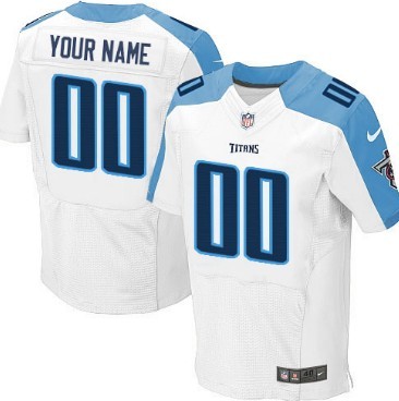 Men's Nike Tennessee Titans Customized White Elite Jersey 