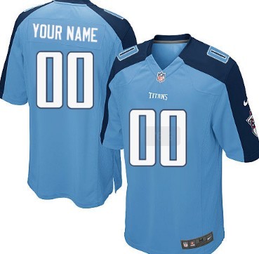 Men's Nike Tennessee Titans Customized Light Blue Game Jersey 