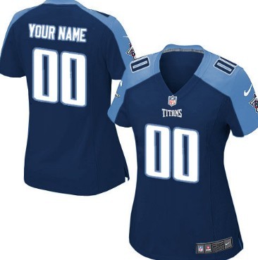 Kids' Nike Tennessee Titans Customized Navy Blue Game Jersey 