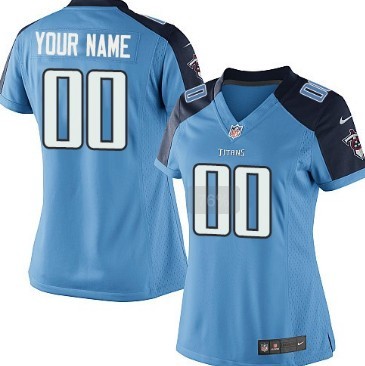 Women's Nike Tennessee Titans Customized Light Blue Game Jersey 