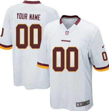 Men's Nike Washington Redskins Customized White Game Jersey 