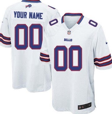 Men's Nike Buffalo Bills Customized White Game Jersey 