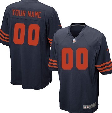 Kids' Nike Chicago Bears Customized Blue With Orange Game Jersey 