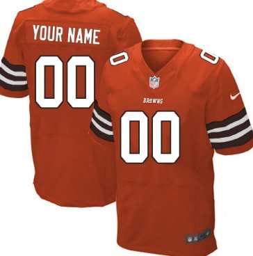 Men's Nike Cleveland Browns Customized Orange Elite Jersey 