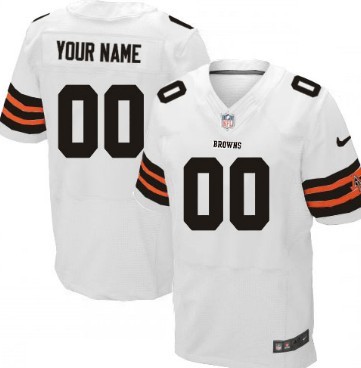 Men's Nike Cleveland Browns Customized White Elite Jersey 