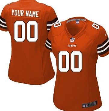 Women's Nike Cleveland Browns Customized Orange Game Jersey 