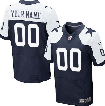 Men's Nike Dallas Cowboys Customized Blue Thanksgiving Elite Jersey