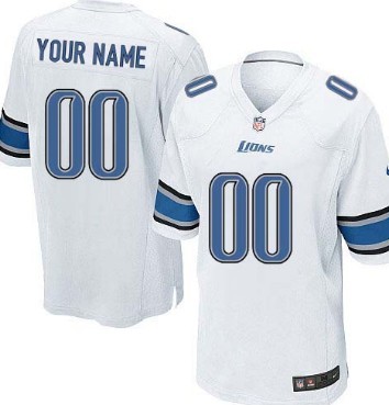 Kids' Nike Detroit Lions Customized White Game Jersey