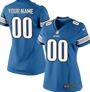 Women's Nike Detroit Lions Customized Light Blue Game Jersey 