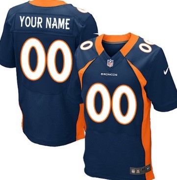 Men's Nike Denver Broncos Customized Blue Elite Jersey 