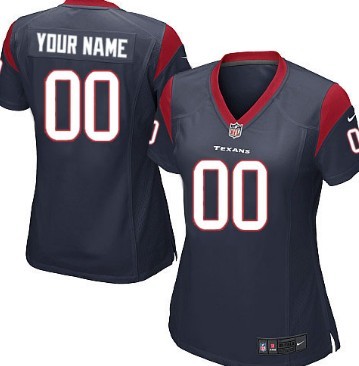 Women's Nike Houston Texans Customized Blue Game Jersey 