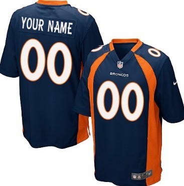 Men's Nike Denver Broncos Customized Blue Game Jersey