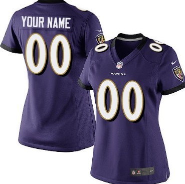 Women's Nike Baltimore Ravens Customized Purple Game Jersey 