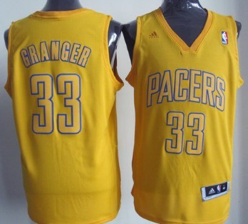 Indiana Pacers #33 Danny Granger Revolution 30 Swingman Yellow Big Color Jersey 