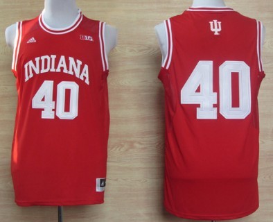 Indiana Hoosiers #40 Cody Zeller Red Big 10 Patch Jersey