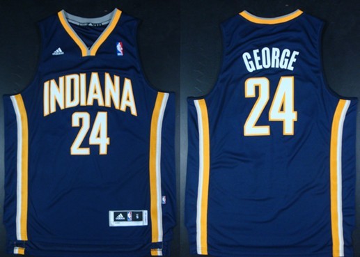 Indiana Pacers #24 Paul George Revolution 30 Swingman Navy Blue Jersey 