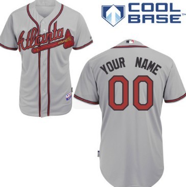 Men's Atlanta Braves Customized Gray Jersey 