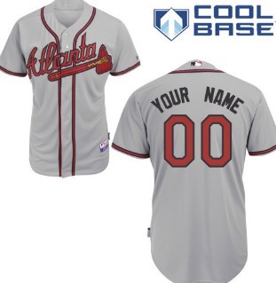 Kids' Atlanta Braves Customized Gray Jersey 