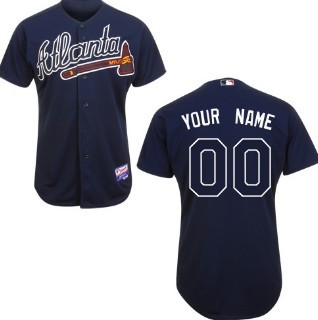 Kids' Atlanta Braves Customized Navy Blue Jersey 